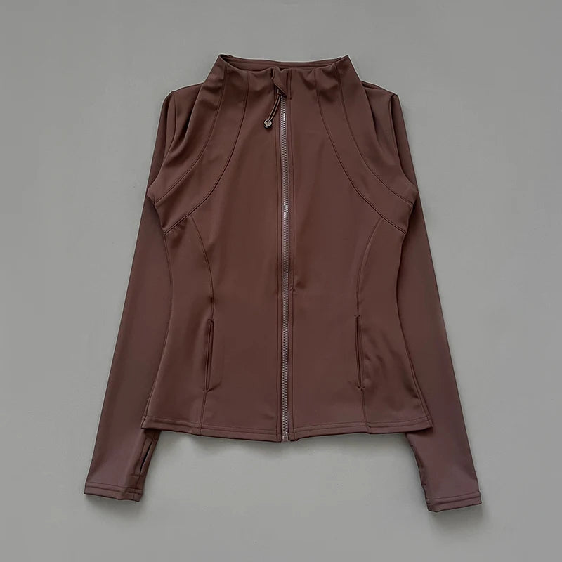 Women’s Quick Dry Slim Fit Workout Jacket – Breathable Zip-Up Running, Yoga & Gym Activewear Top