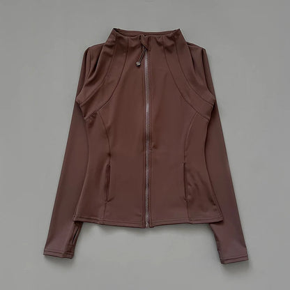 Women’s Quick Dry Slim Fit Workout Jacket – Breathable Zip-Up Running, Yoga & Gym Activewear Top