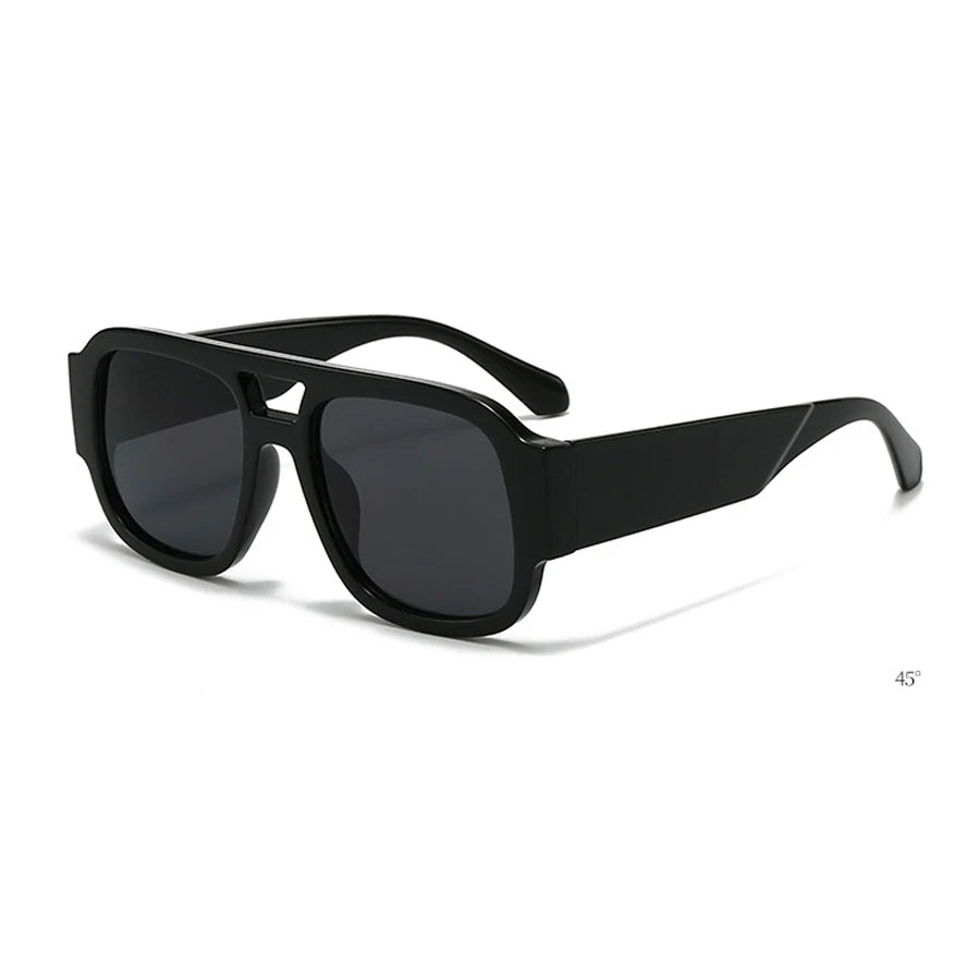 Retro Double Bridge Square Sunglasses for Women & Men – Candy Color Oversized UV400 Fashion Sun Glasses