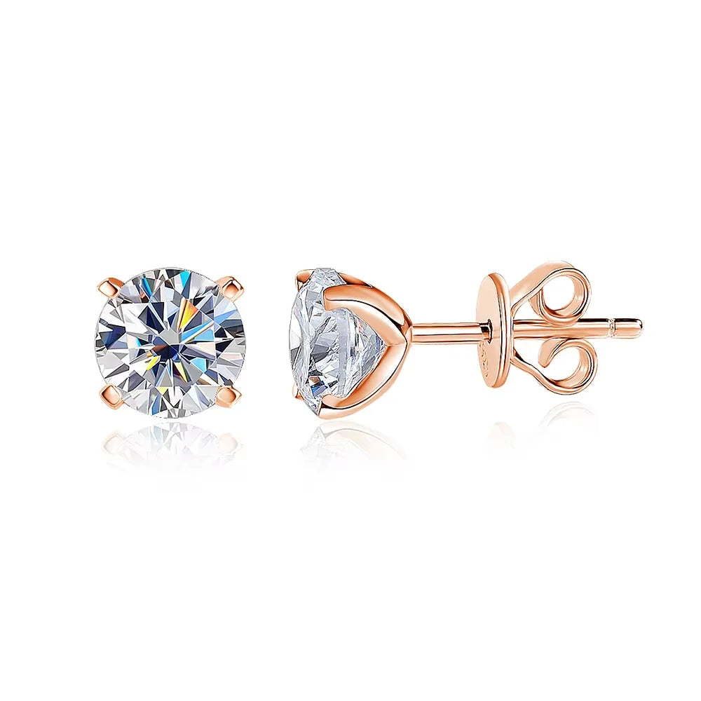 Moissanite Earring 0.2-2ct D VVS1 GRA Certified Lab Diamond 4 Claw s925 Unisex Sterling Silver Stud Earrings