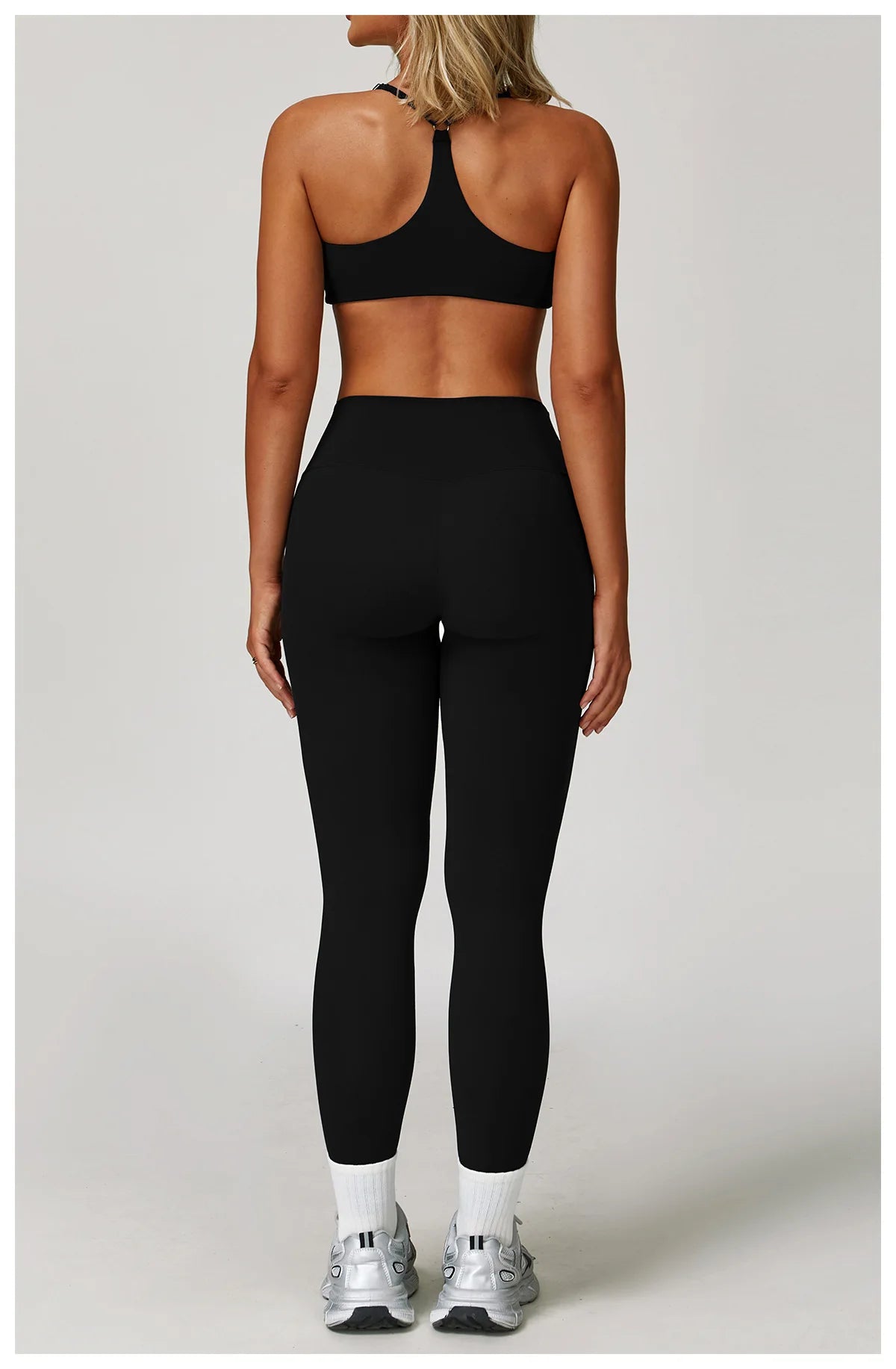Women's 2/3PCS Yoga Set Workout Clothes Long Sleeve Sports Bra Leggings Gym Running Activewear Outfit