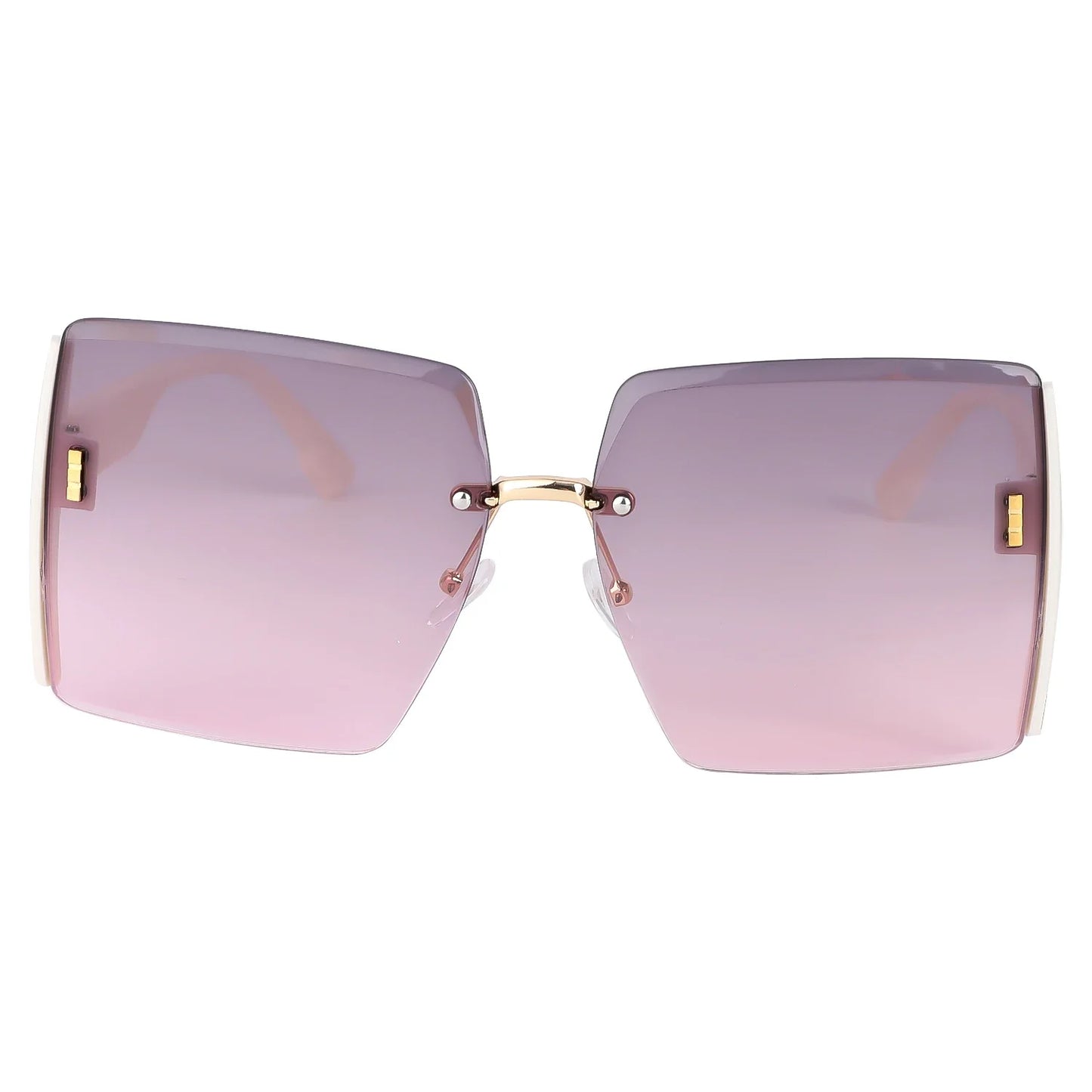 Women’s Vintage Square Frameless Sunglasses – Retro Gradient Lens UV Protection Fashion Shades