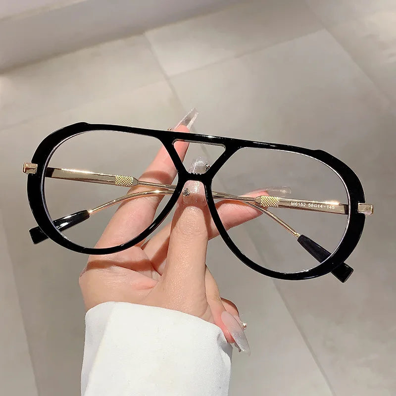 Vintage Double Bridge Oval Sunglasses UV400 | Luxury Gradient Lens Retro Fashion Eyewear for Men & Women