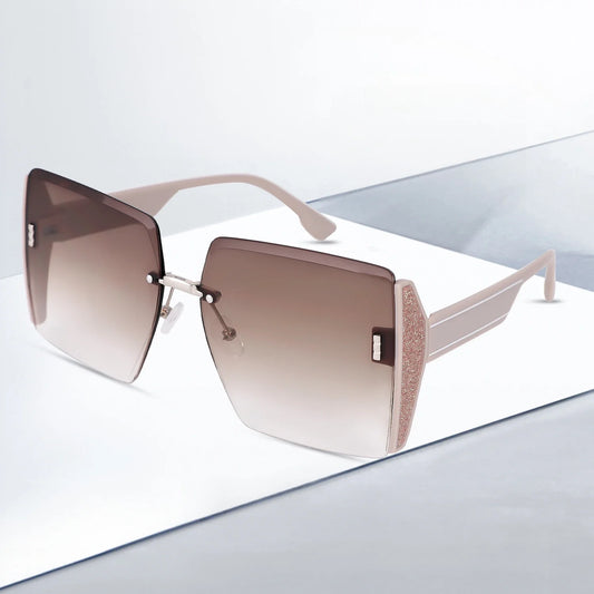 Women's Sun Glasses Vintage Square Sunglasses Woman Classic Retro Gradient Mirror Frameless Sun Glasses Female Fashion