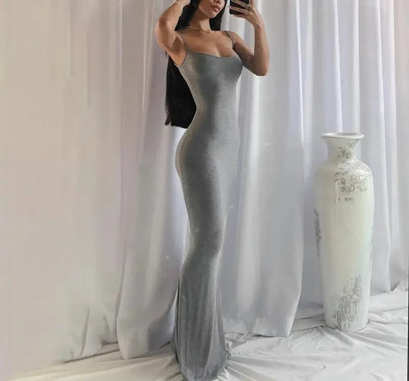 Women’s Backless Maxi Dress – Sexy Summer Vacation Party & Club Night Dress