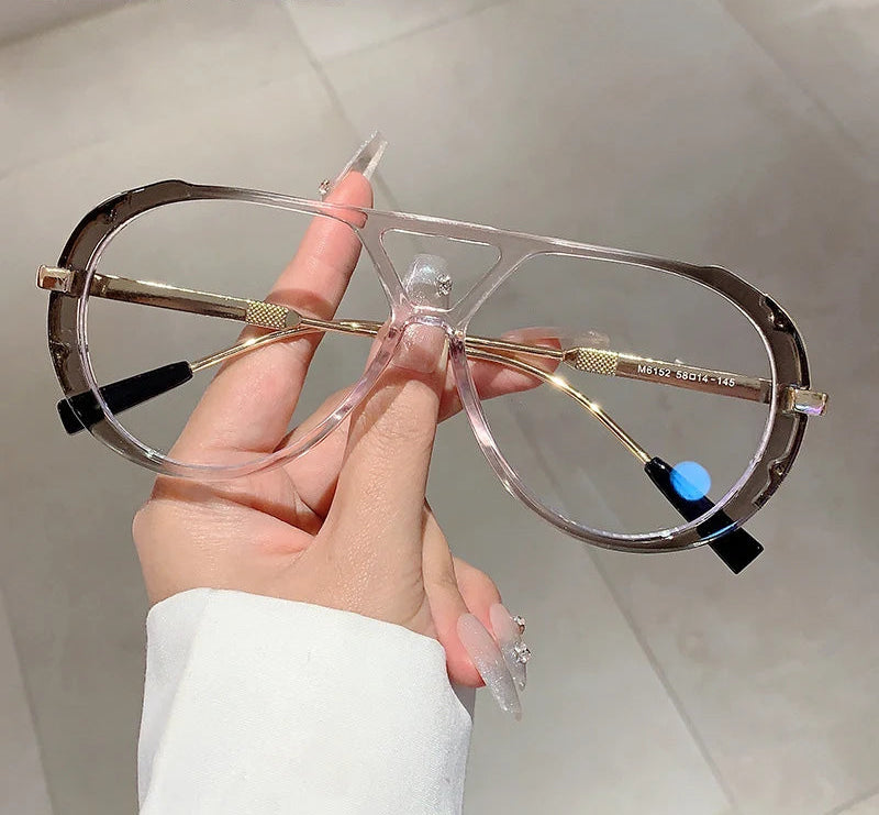 Vintage Double Bridge Oval Sunglasses UV400 | Luxury Gradient Lens Retro Fashion Eyewear for Men & Women