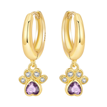 S925 Sterling Silver 18K Gold-Lined Zircon Hoop Earrings for Women