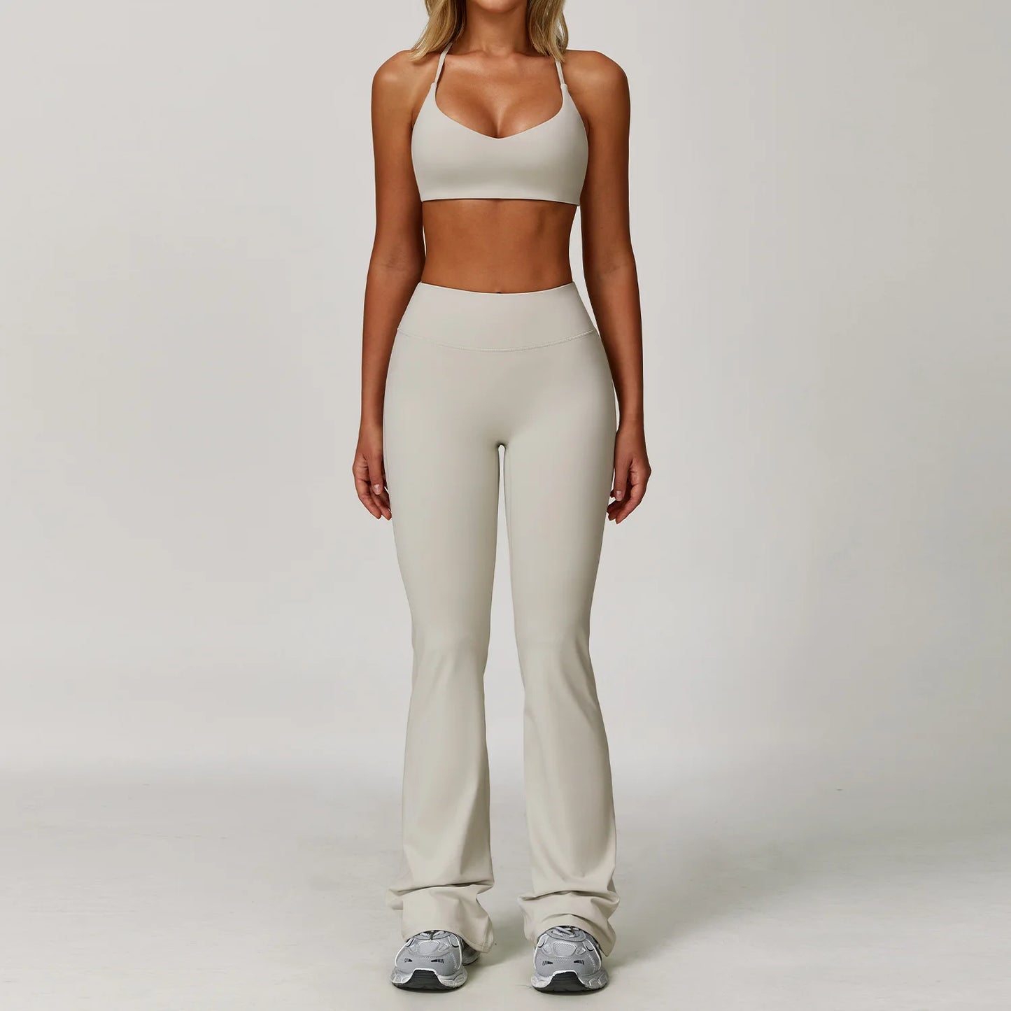 Women's 2/3PCS Yoga Set Workout Clothes Long Sleeve Sports Bra Leggings Gym Running Activewear Outfit