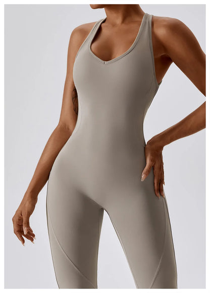Women's 1 Pcs Seamless Yoga Jumpsuit – Push-Up Fitness Romper for Gym, Workout & Training