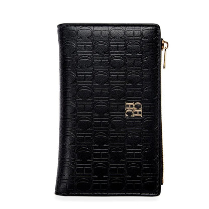 Retro Classic Style Solid Color Women's Long Wallet with Letter Print Portable Women's Clutch Bag Fashionable and Simple