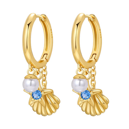 S925 Sterling Silver 18K Gold-Lined Zircon Hoop Earrings for Women
