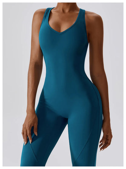 Women's 1 Pcs Seamless Yoga Jumpsuit – Push-Up Fitness Romper for Gym, Workout & Training