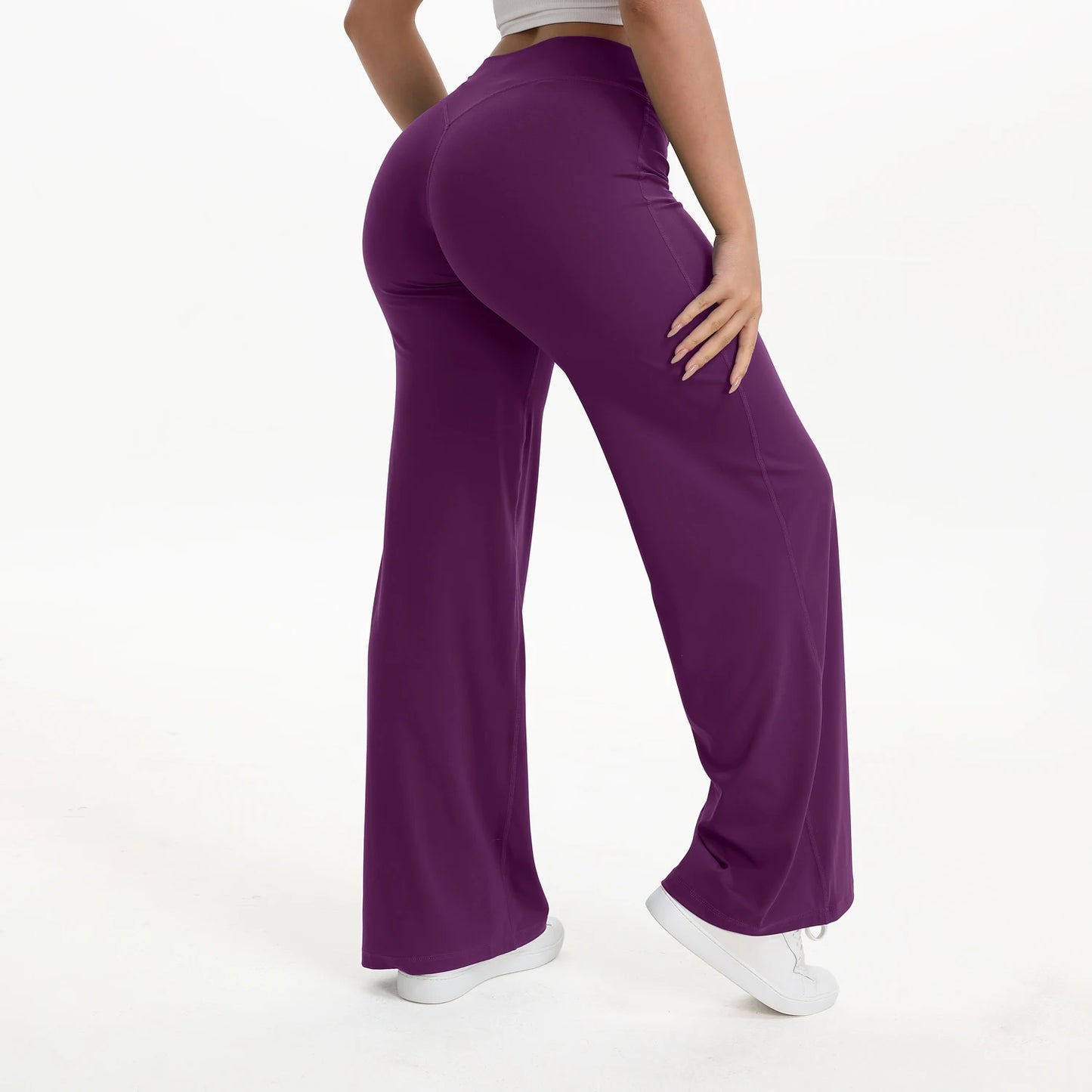 SoftMotion Women's Naked Feel Straight Leg Yoga Pants – Mid-Waist Workout Leggings for Pilates, Running, Gym & Everyday Wear