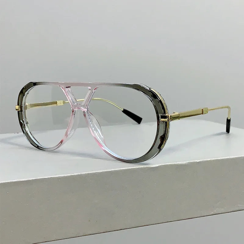Vintage Double Bridge Oval Sunglasses UV400 | Luxury Gradient Lens Retro Fashion Eyewear for Men & Women