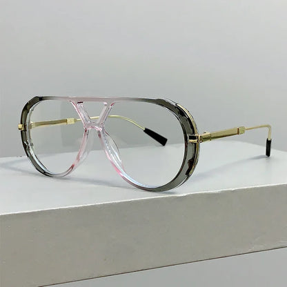 Vintage Double Bridge Oval Sunglasses UV400 | Luxury Gradient Lens Retro Fashion Eyewear for Men & Women