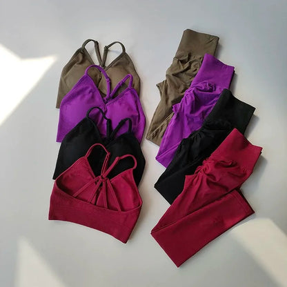 Peach Seamless Yoga Set – High Waisted Women’s Activewear