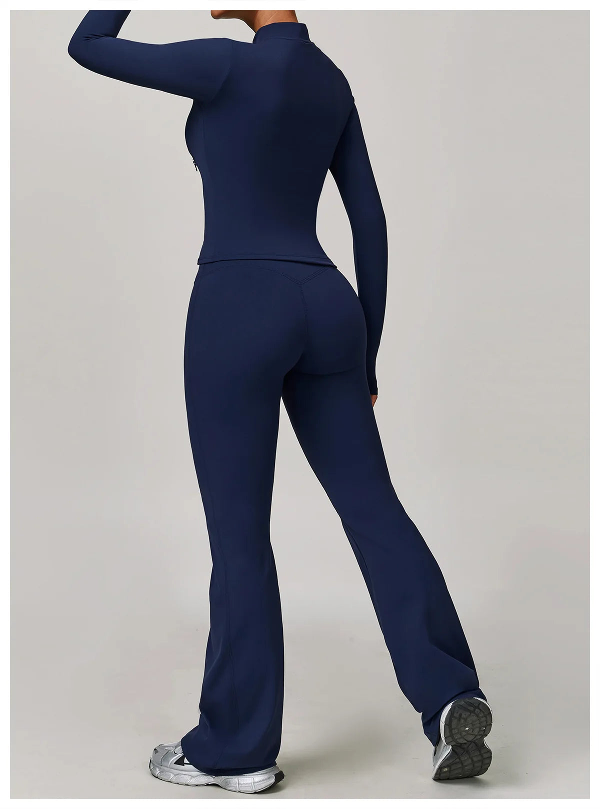Women's 2/3PCS Yoga Set Workout Clothes Long Sleeve Sports Bra Leggings Gym Running Activewear Outfit