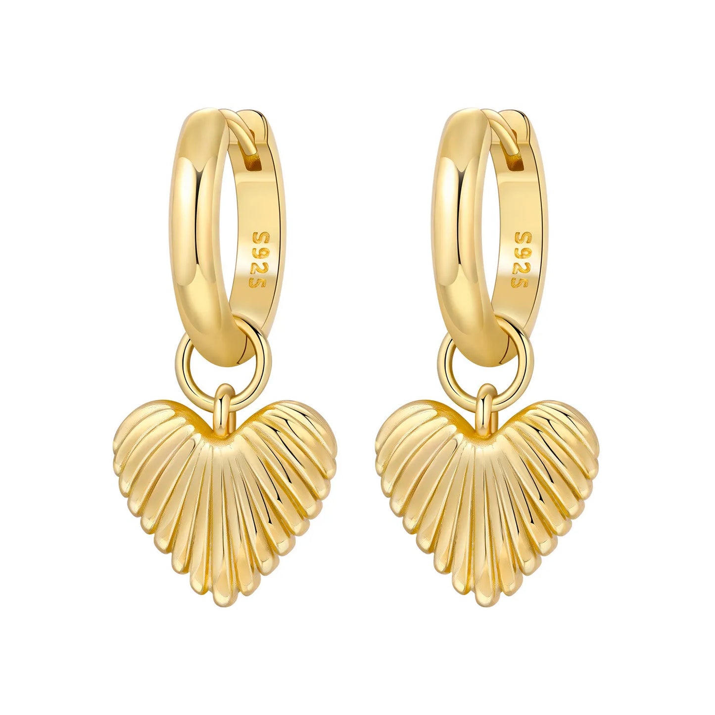 S925 Sterling Silver 18K Gold-Lined Zircon Hoop Earrings for Women