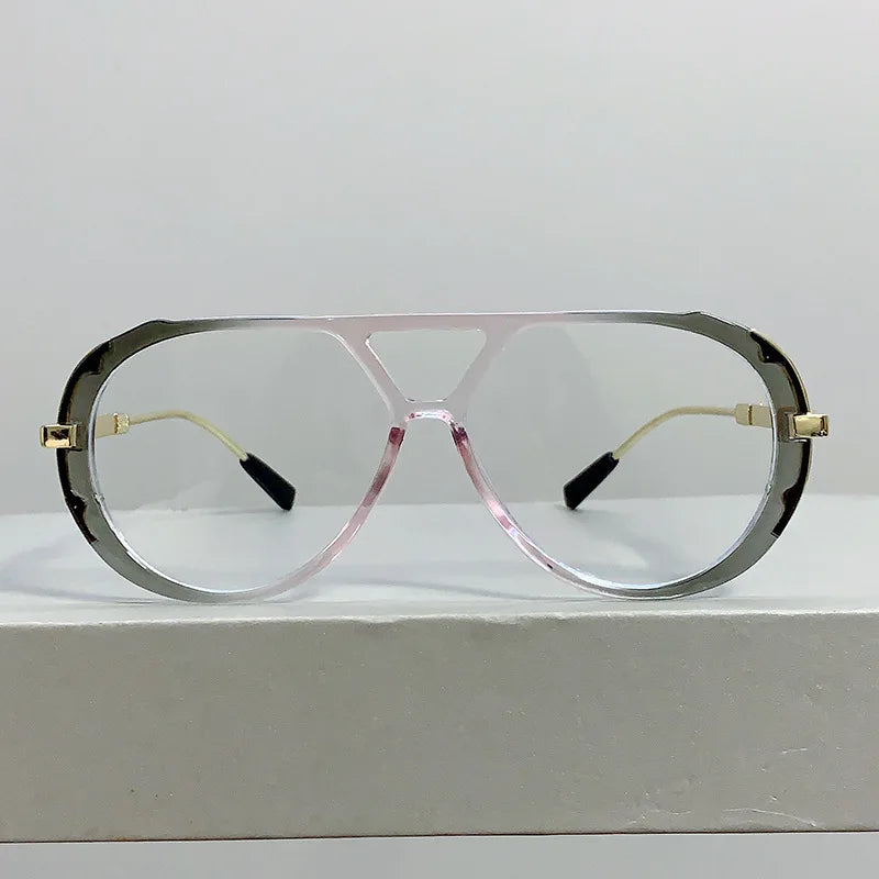 Vintage Double Bridge Oval Sunglasses UV400 | Luxury Gradient Lens Retro Fashion Eyewear for Men & Women
