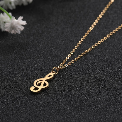 Music Necklace Treble Clef Note Chain Musical Symbol Staff Notation Gift For Woman Men Kid Child Silver Color Pendant Jewelry