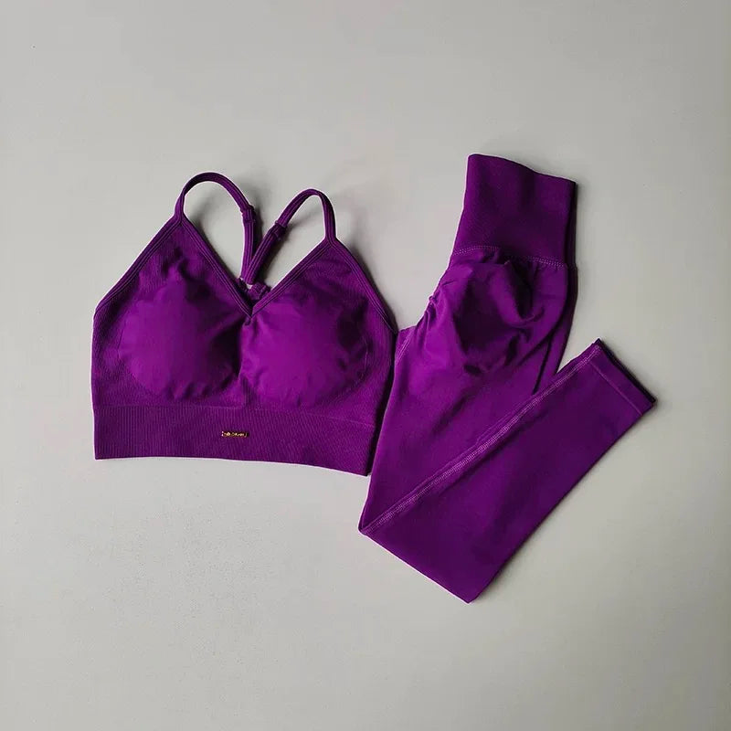 Peach Seamless Yoga Set – High Waisted Women’s Activewear