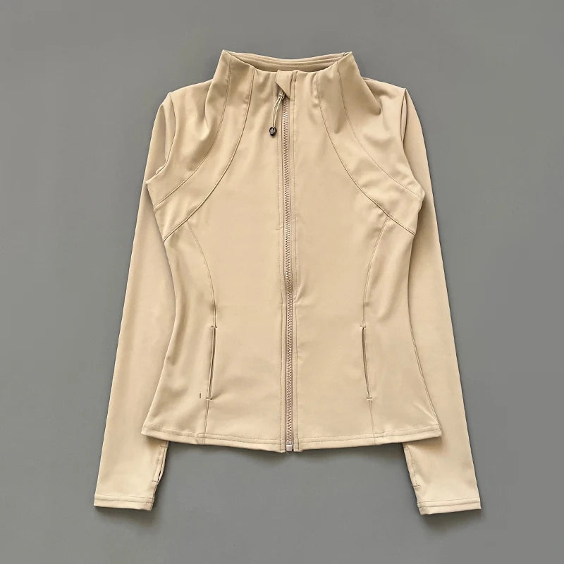 Women’s Quick Dry Slim Fit Workout Jacket – Breathable Zip-Up Running, Yoga & Gym Activewear Top
