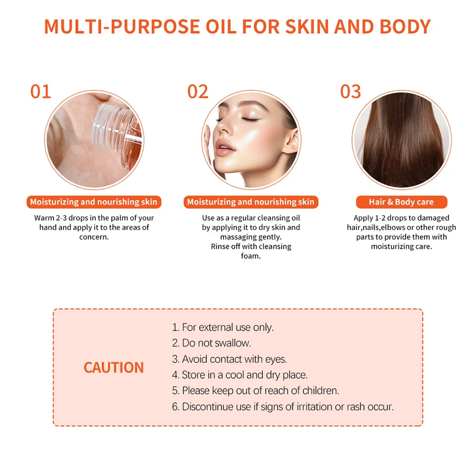 Skincare Oil Vitamin E Skin Care essence Body Oil for Scars Pregnancy Marks Facial Body Moisturizing Oil For All Skin Types