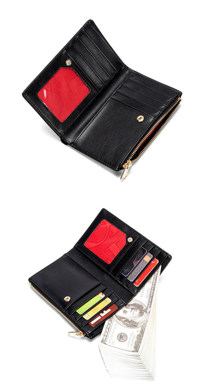 Retro Classic Style Solid Color Women's Long Wallet with Letter Print Portable Women's Clutch Bag Fashionable and Simple