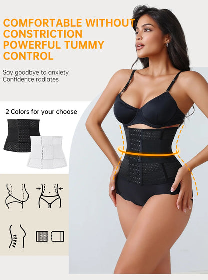 New Adjustable Waist Trainer for Women Double Belts Neoprene Corset with Zipper