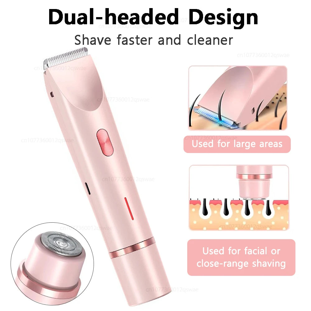 Painless Electric Shaver for Women 2-in-1 Razor & Epilator Smooth Legs Bikini Underarm