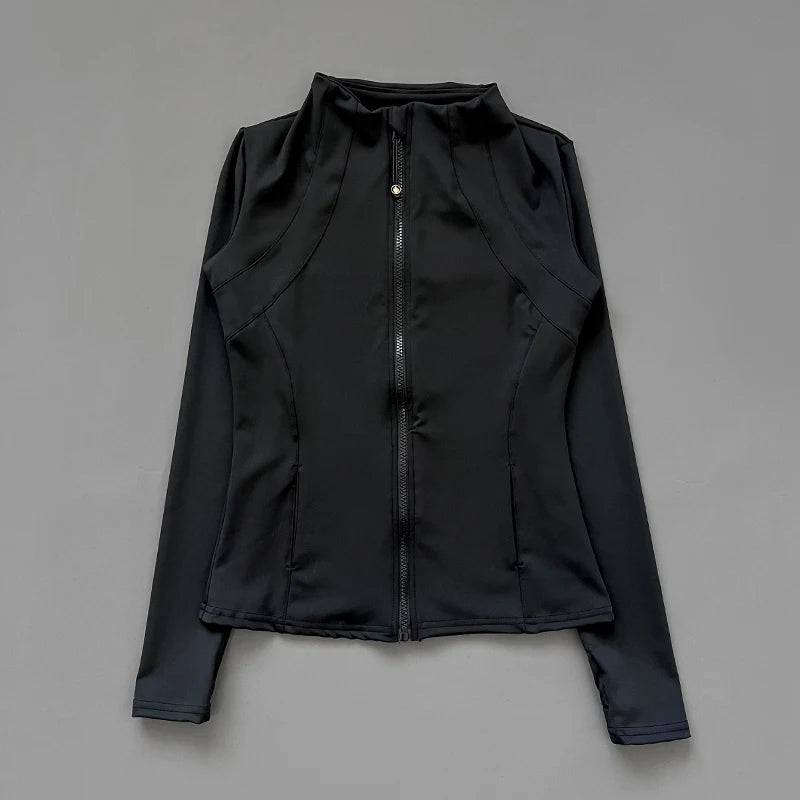 Women’s Quick Dry Slim Fit Workout Jacket – Breathable Zip-Up Running, Yoga & Gym Activewear Top