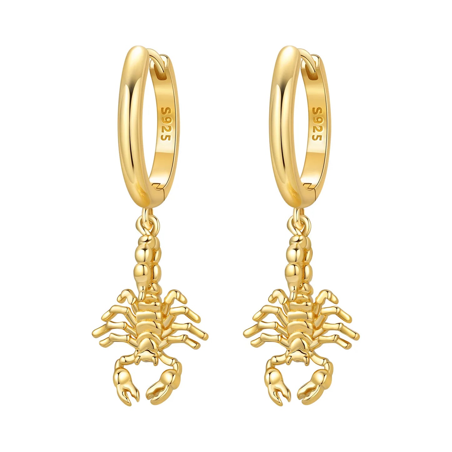 S925 Sterling Silver 18K Gold-Lined Zircon Hoop Earrings for Women