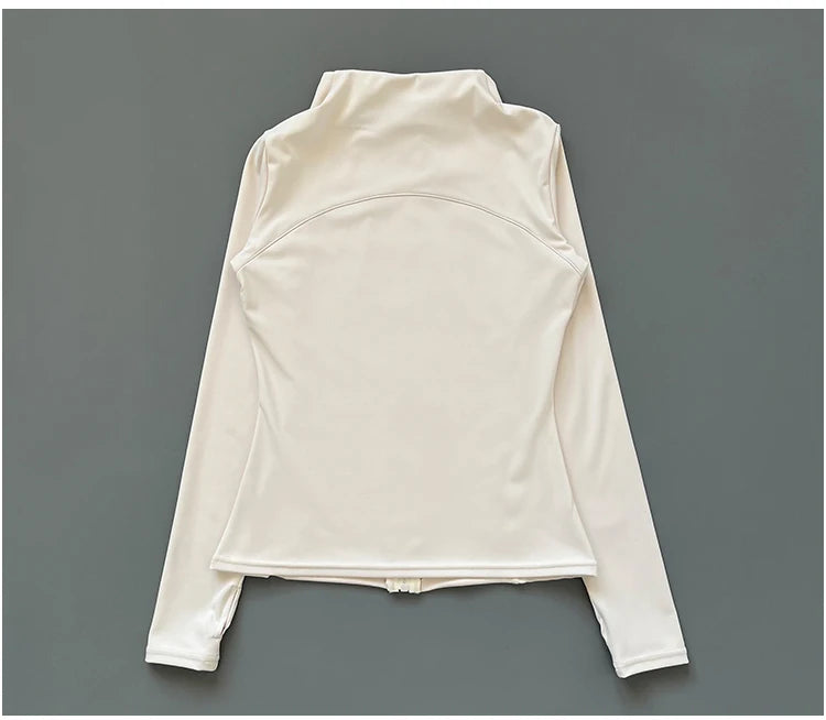Women’s Quick Dry Slim Fit Workout Jacket – Breathable Zip-Up Running, Yoga & Gym Activewear Top