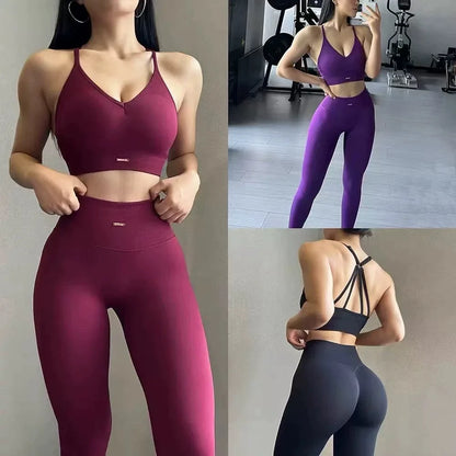 Peach Seamless Yoga Set – High Waisted Women’s Activewear