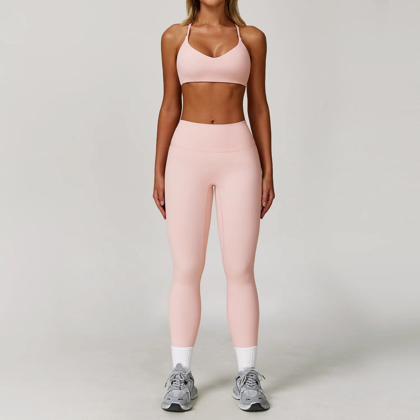 Women's 2/3PCS Yoga Set Workout Clothes Long Sleeve Sports Bra Leggings Gym Running Activewear Outfit
