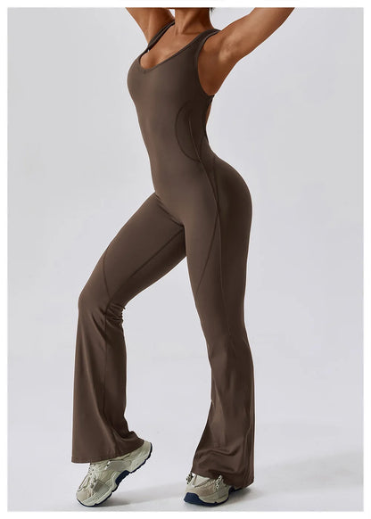 Women's 1 Pcs Seamless Yoga Jumpsuit – Push-Up Fitness Romper for Gym, Workout & Training