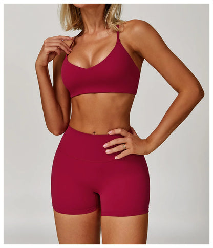 Women's 2/3PCS Yoga Set Workout Clothes Long Sleeve Sports Bra Leggings Gym Running Activewear Outfit