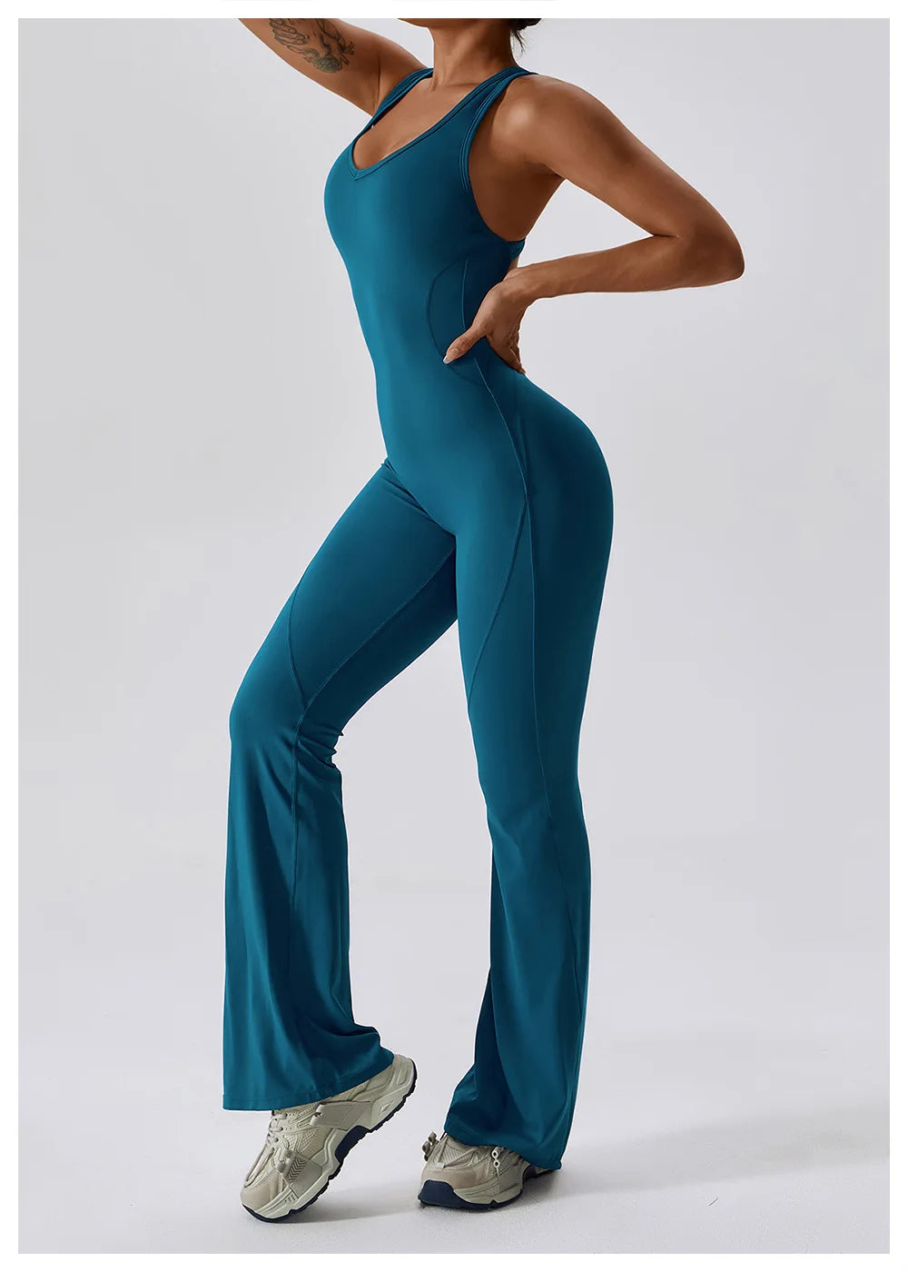 Women's 1 Pcs Seamless Yoga Jumpsuit – Push-Up Fitness Romper for Gym, Workout & Training