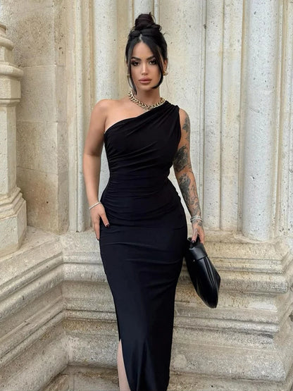 Women’s Sexy Backless Maxi Dress – Sleeveless Bodycon Split Party Dress for Summer | Elegant Club & Streetwear Outfit