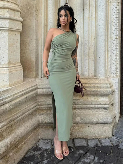 Women’s Sexy Backless Maxi Dress – Sleeveless Bodycon Split Party Dress for Summer | Elegant Club & Streetwear Outfit