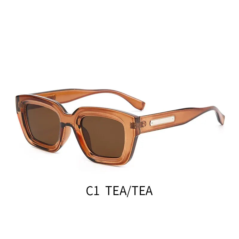 Retro Square Sunglasses UV400 Protection – Unisex Fashion Out/In Door Shades**