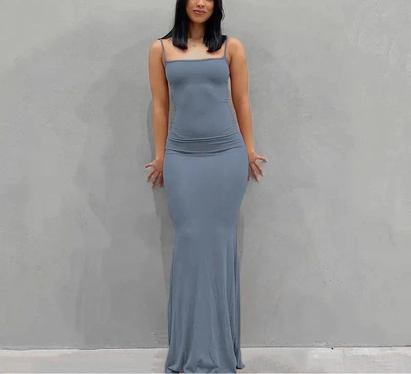 Women’s Backless Maxi Dress – Sexy Summer Vacation Party & Club Night Dress