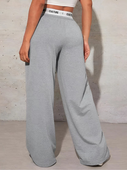 High Waisted Wide Leg Sweatpants for Women | Tummy Control Baggy Lounge Joggers | Soft Athletic Palazzo Sweatpants