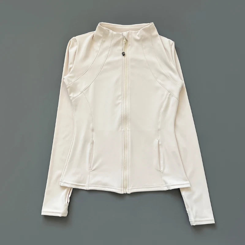Women’s Quick Dry Slim Fit Workout Jacket – Breathable Zip-Up Running, Yoga & Gym Activewear Top