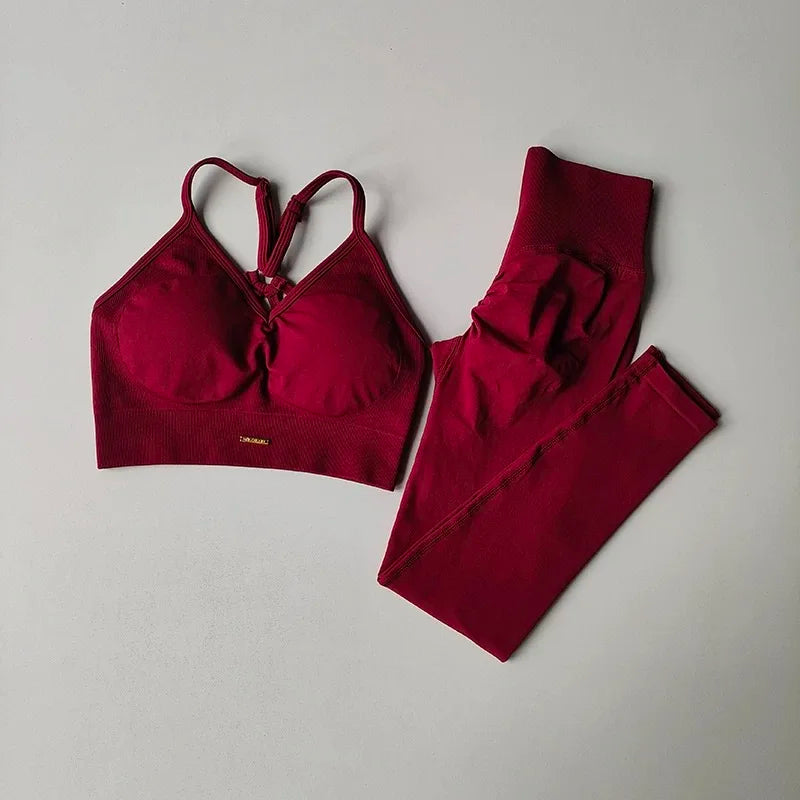 Peach Seamless Yoga Set – High Waisted Women’s Activewear