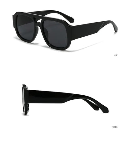 Retro Double Bridge Square Sunglasses for Women & Men – Candy Color Oversized UV400 Fashion Sun Glasses