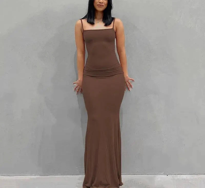 Women’s Backless Maxi Dress – Sexy Summer Vacation Party & Club Night Dress