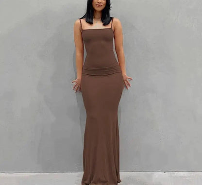 Women’s Backless Maxi Dress – Sexy Summer Vacation Party & Club Night Dress