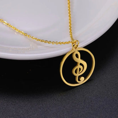 Music Necklace Treble Clef Note Chain Musical Symbol Staff Notation Gift For Woman Men Kid Child Silver Color Pendant Jewelry