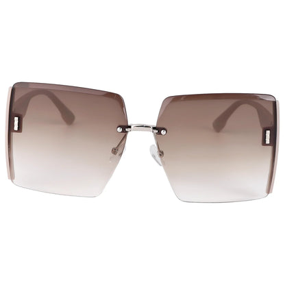 Women’s Vintage Square Frameless Sunglasses – Retro Gradient Lens UV Protection Fashion Shades